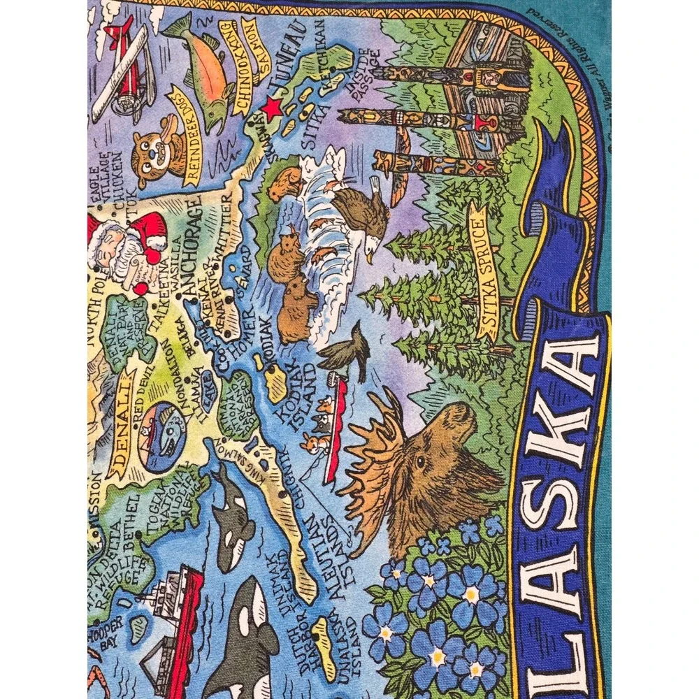 Kay Dee Designs Alaska The Last Frontier Map Beach Towel‎ Cotton /0459